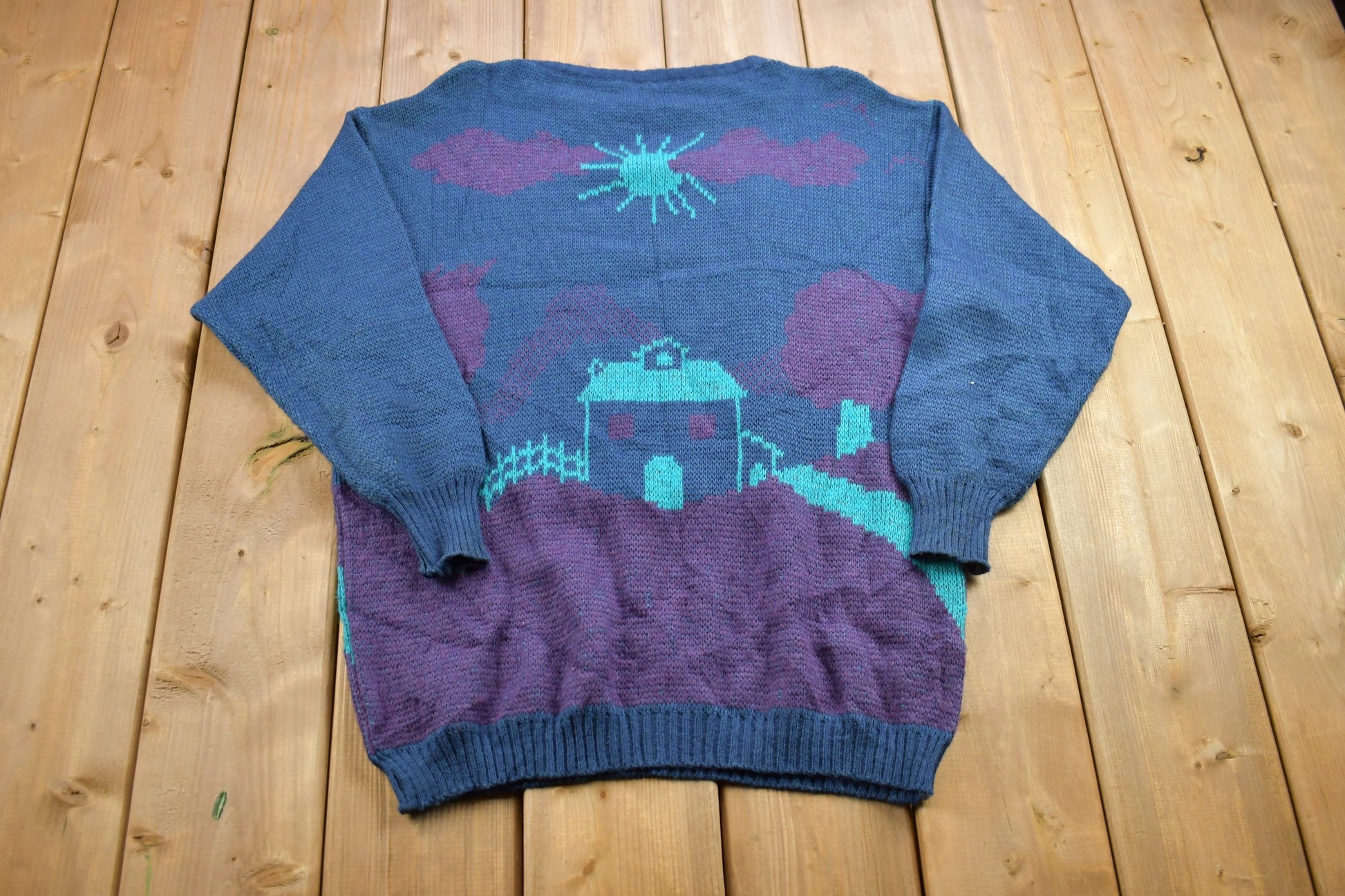Vintage 1990s Bahner Knitted Crewneck Sweater /