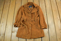 Vintage 1970s Jha Jha By Fook Women's Full Length Leather Trench Coat Size 9