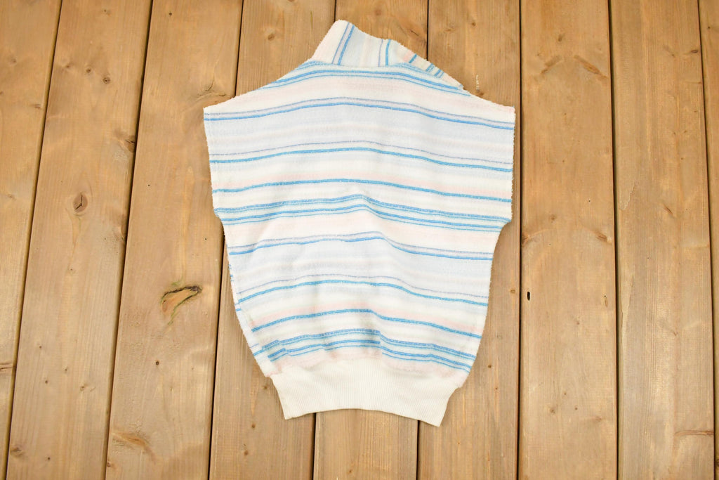 Vintage 1960s A Trifle Bit Striped Knit Souvenir Shirt Women's S