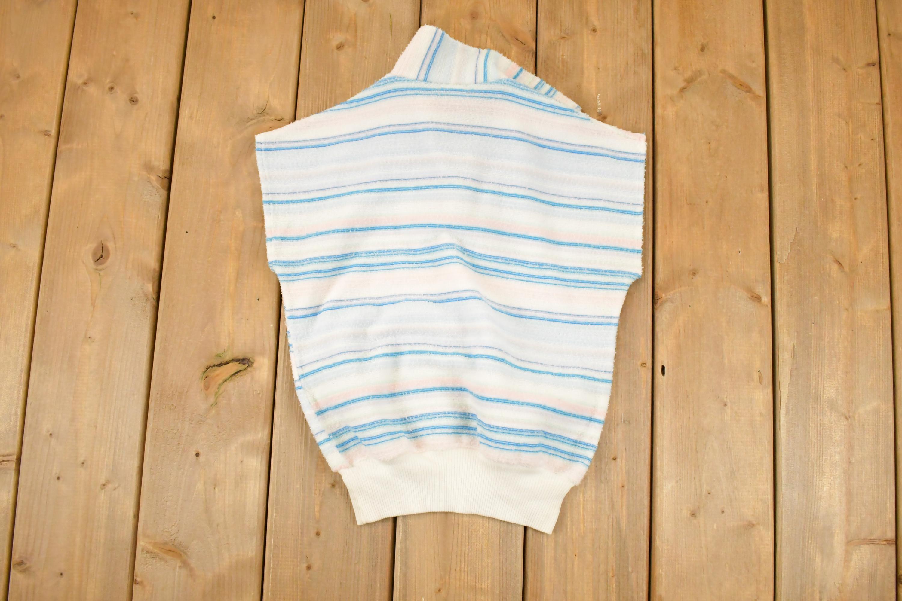 Vintage 1960s A Trifle Bit Striped Knit Souvenir Shirt Women's S