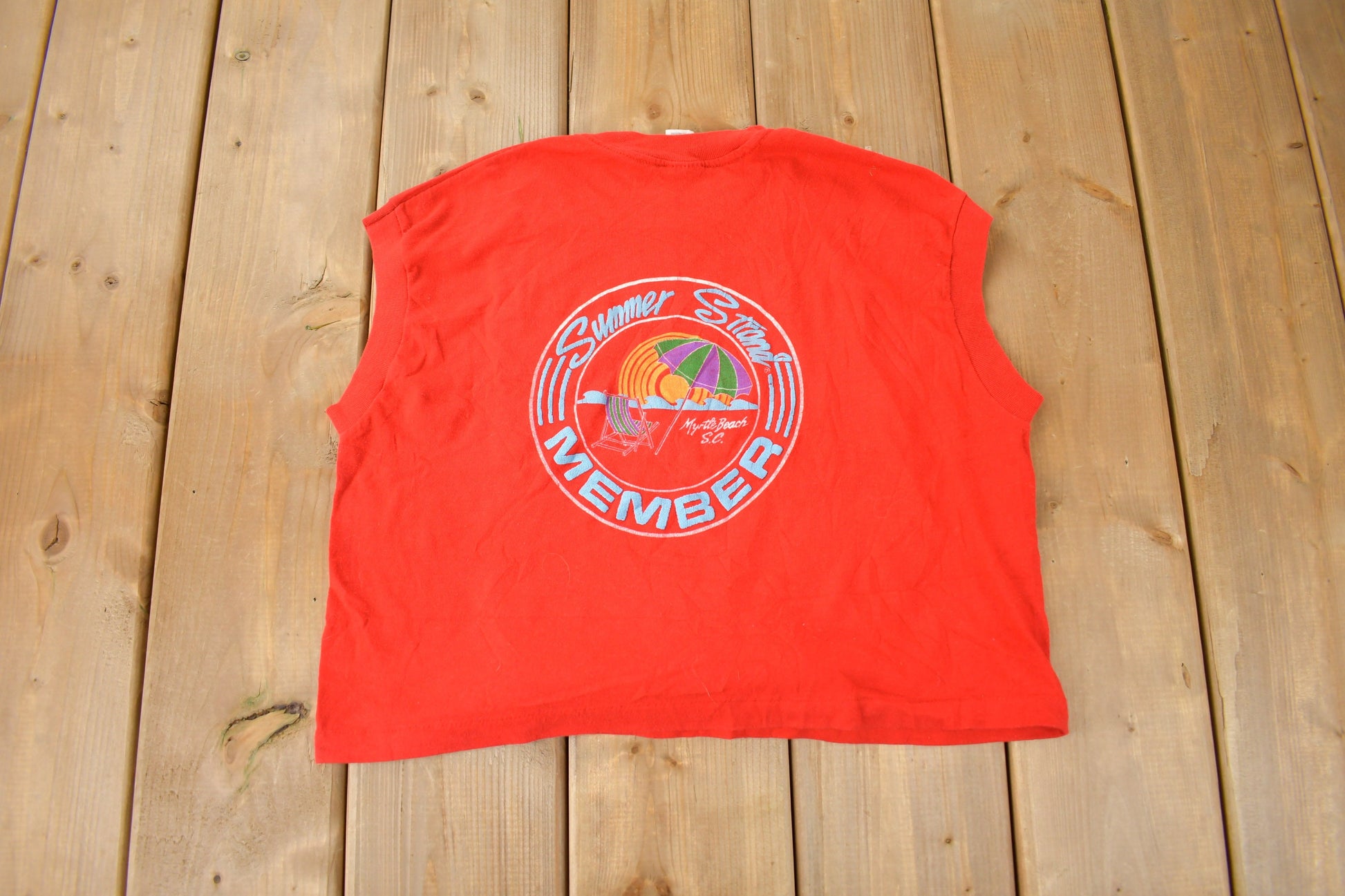 Vintage 1970s Summer Strand Member Myrtle Beach South Carolina Souvenir Travel T Shirt Made In USA