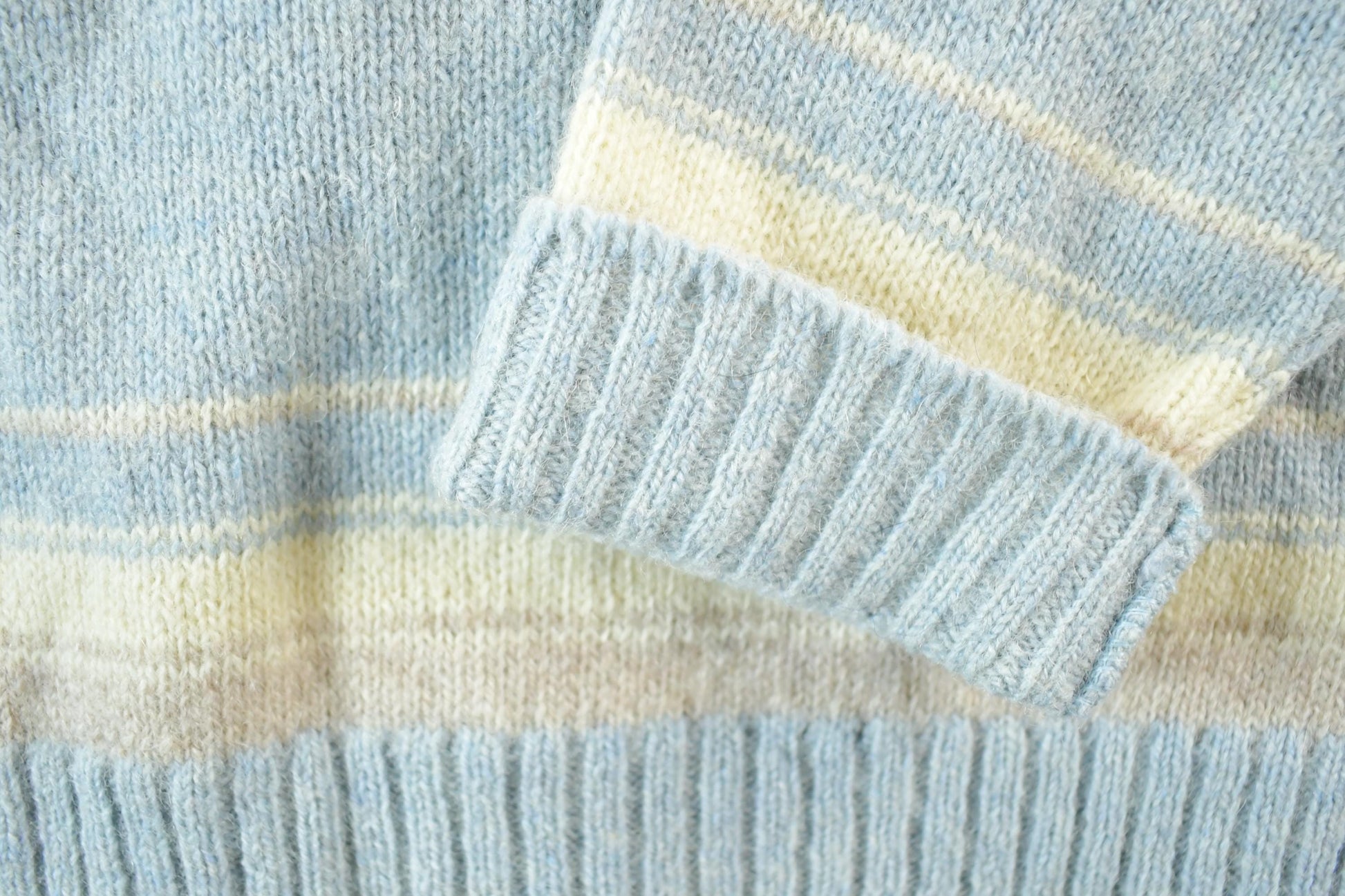 Vintage 1990s Robert Bruce Knit Striped Crewneck Sweater Mens L / Made In USA / 90s Crewneck / Preppy Knits / Wool Blend / Cotton Blend