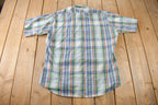 Vintage 1990s Levi's White Tab Short Sleeve Plaid Button Up Flannel Shirt