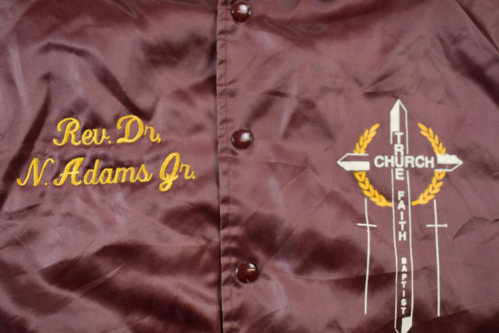 Vintage 1990s Hartwell Religious Satin Bomber Jacket