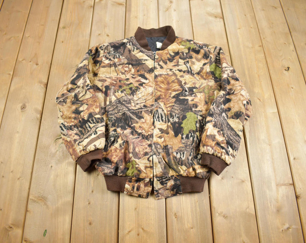 Vintage 1990s Ranger Forest Camouflage Zip Up Jacket
