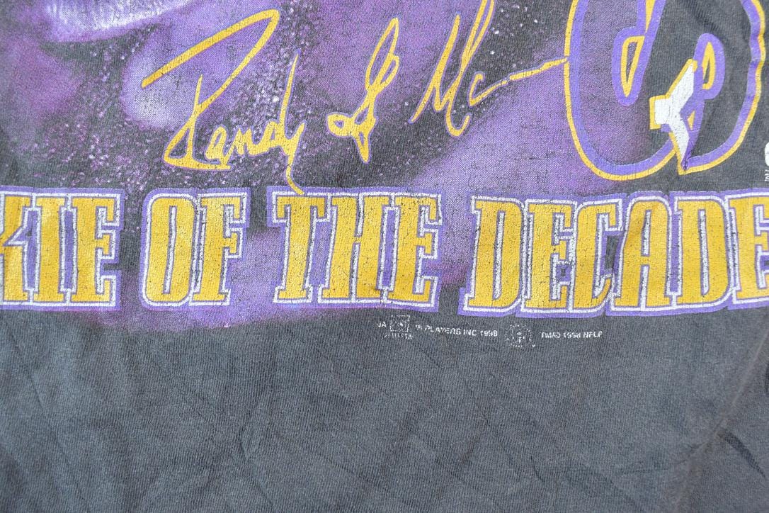 Vintage 1990s Randy Moss Rookie Of The Decade NFL T-Shirt