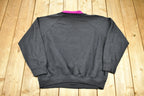Vintage 1980s Floral Graphic Cute Collared Raglan Cut Crewneck Sweater