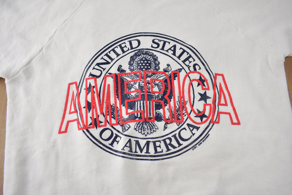 Vintage 1991 United States Of America Graphic Crewneck Sweatshirt Made In USA