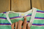 Vintage 1990s Over Easy Velour V Neck Sweater Women's S