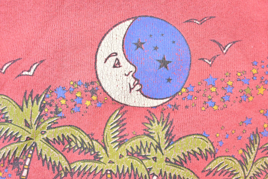 Vintage 1990s Cocoa Beach Florida Moon Logo Crewneck Sweatshirt