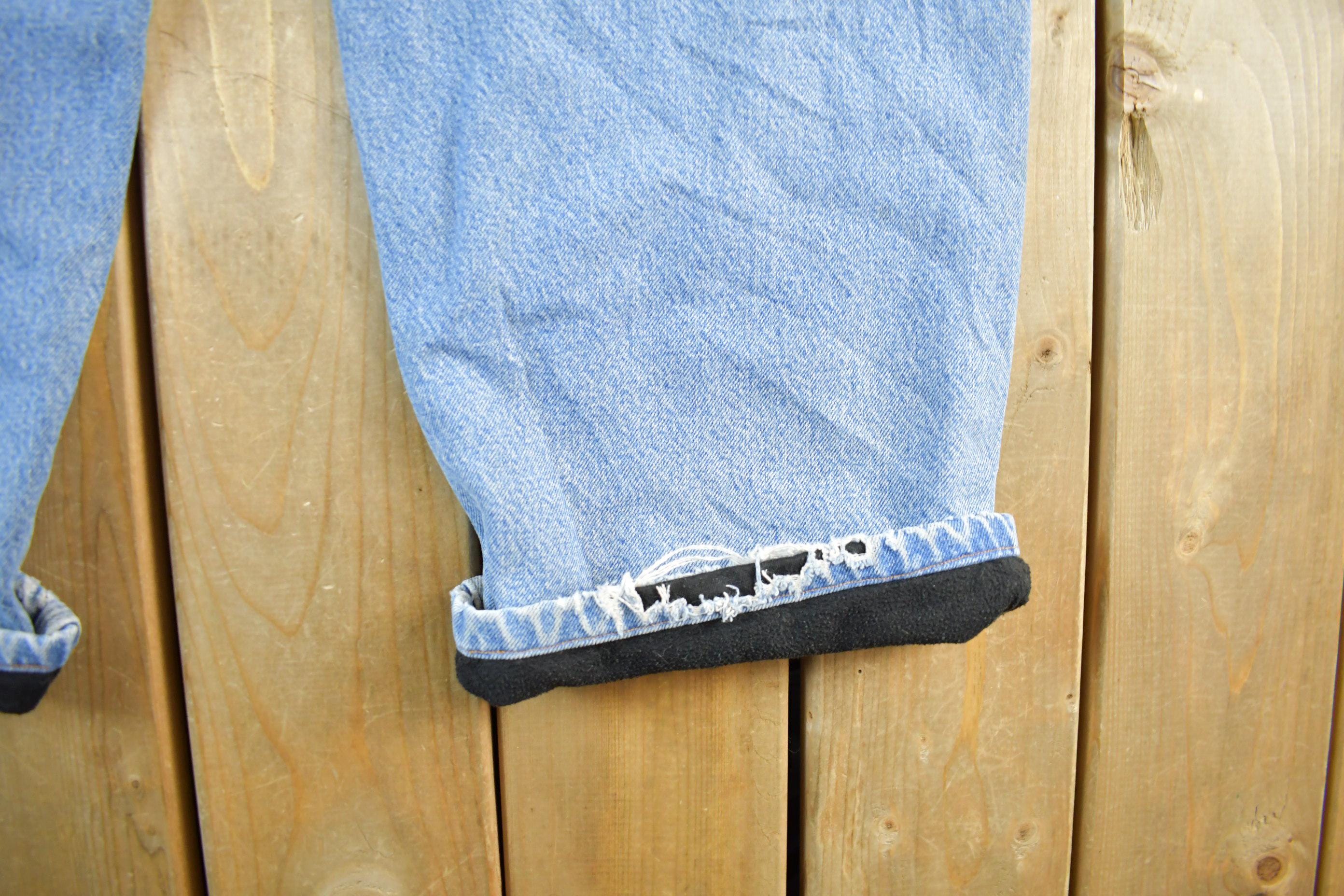 Vintage 1990s Carhartt Distressed Lined Denim Work Jeans Men's 39 x 28