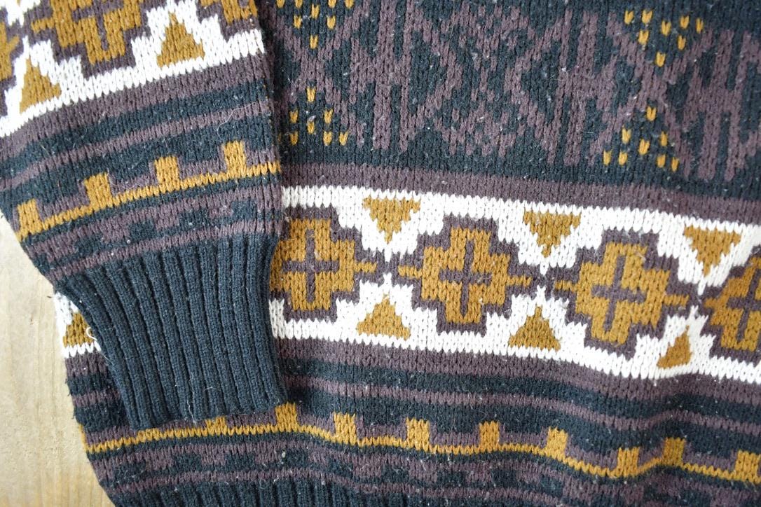 Vintage 1990s Jonathan Bryan Knit Abstract Pattern Crewneck Sweater