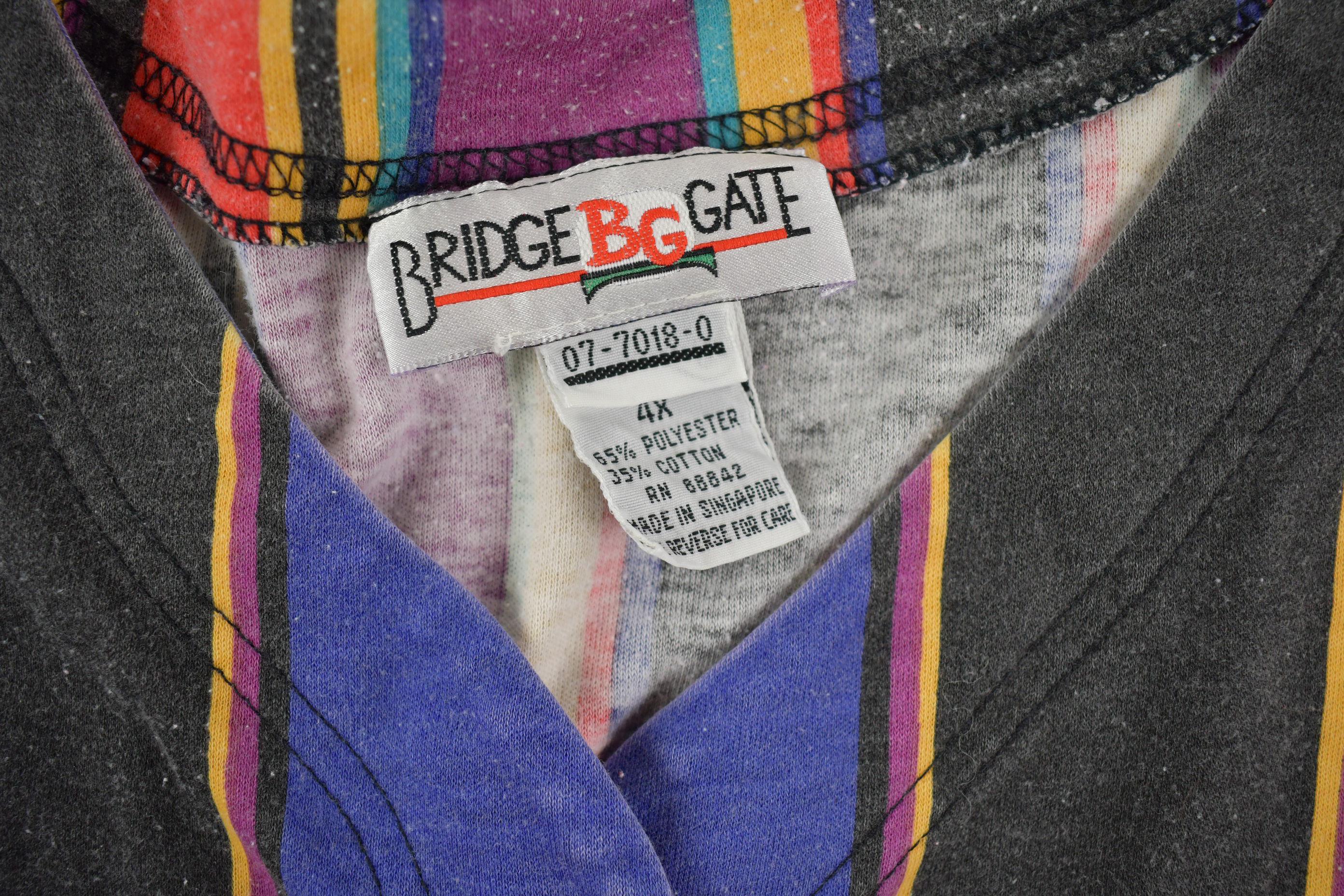 Vintage 1990s Striped Button Up Short Sleeve