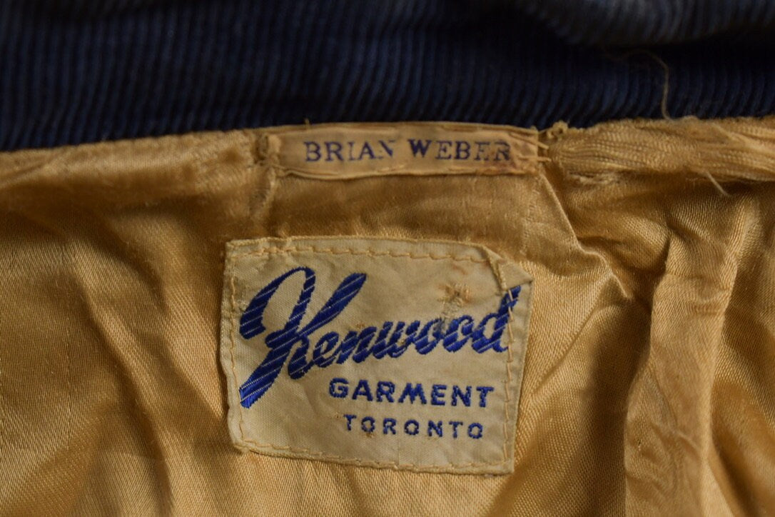 Vintage 1940s Corduroy Varsity Fraternity Jacket