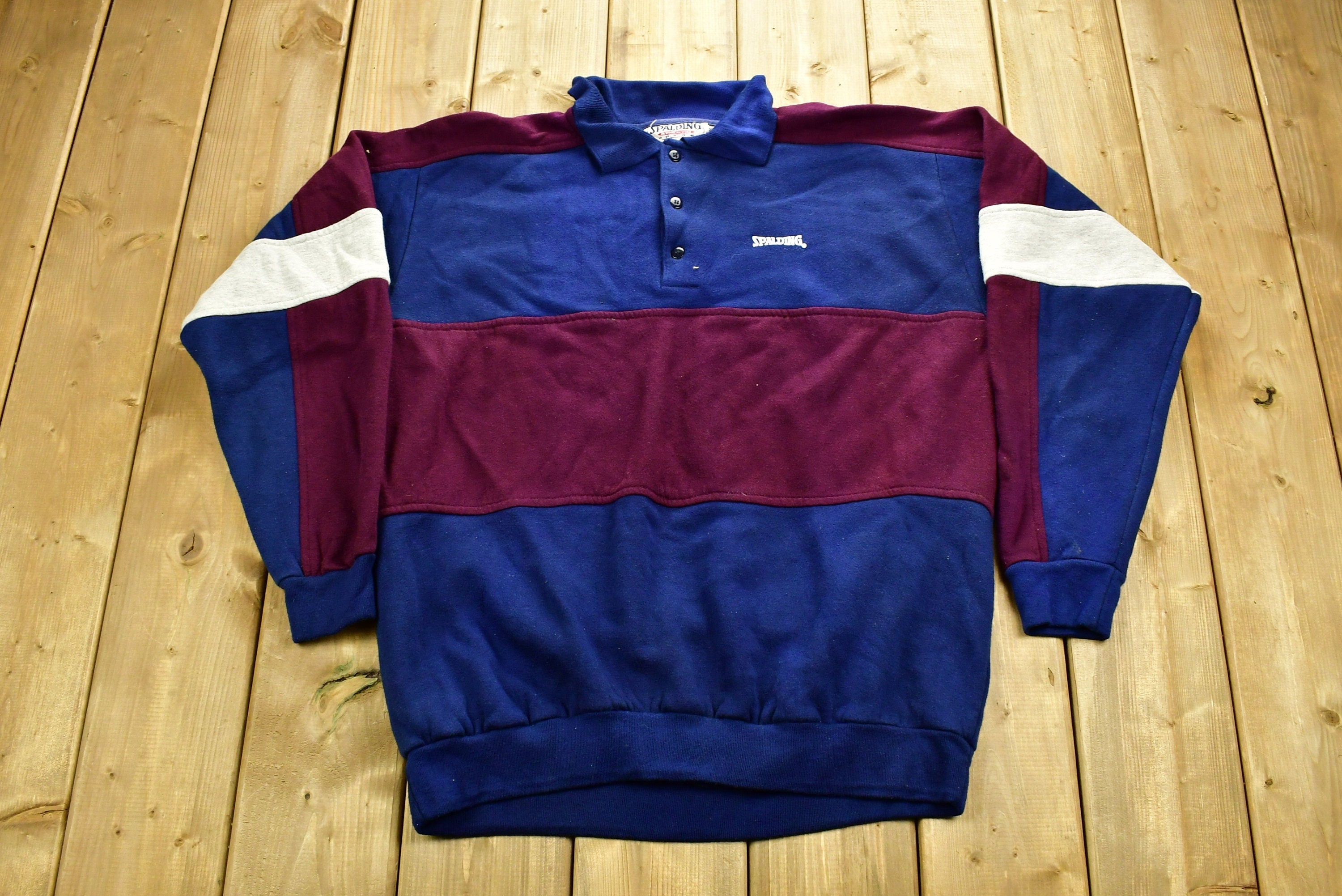 Vintage 1990's Spalding Sportswear Striped Sweatshirt