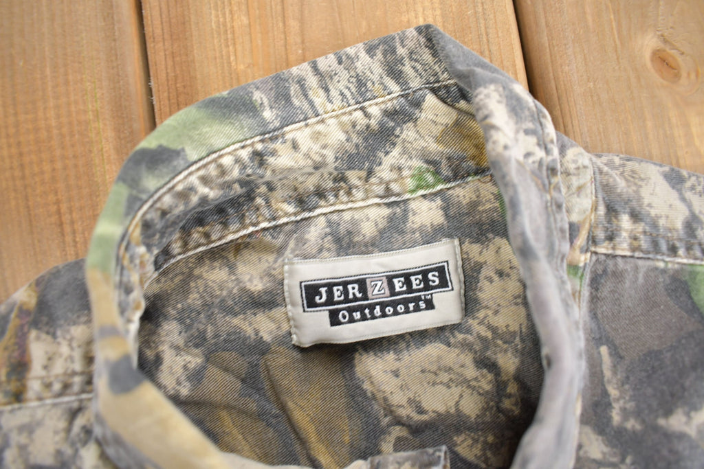 Vintage 1990s Tree Bark Camouflage Button Up Shirt