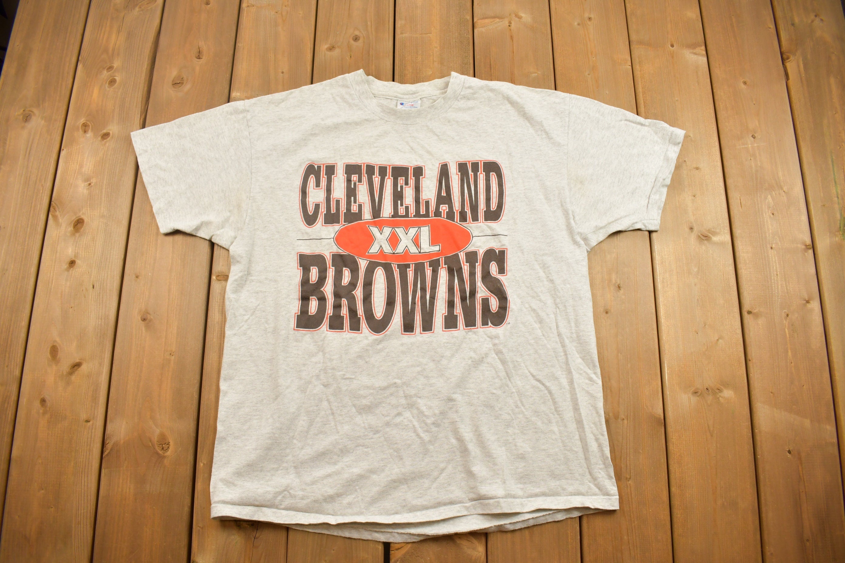 Vintage 1990s Cleveland Browns Champion NFL Graphic T-Shirt