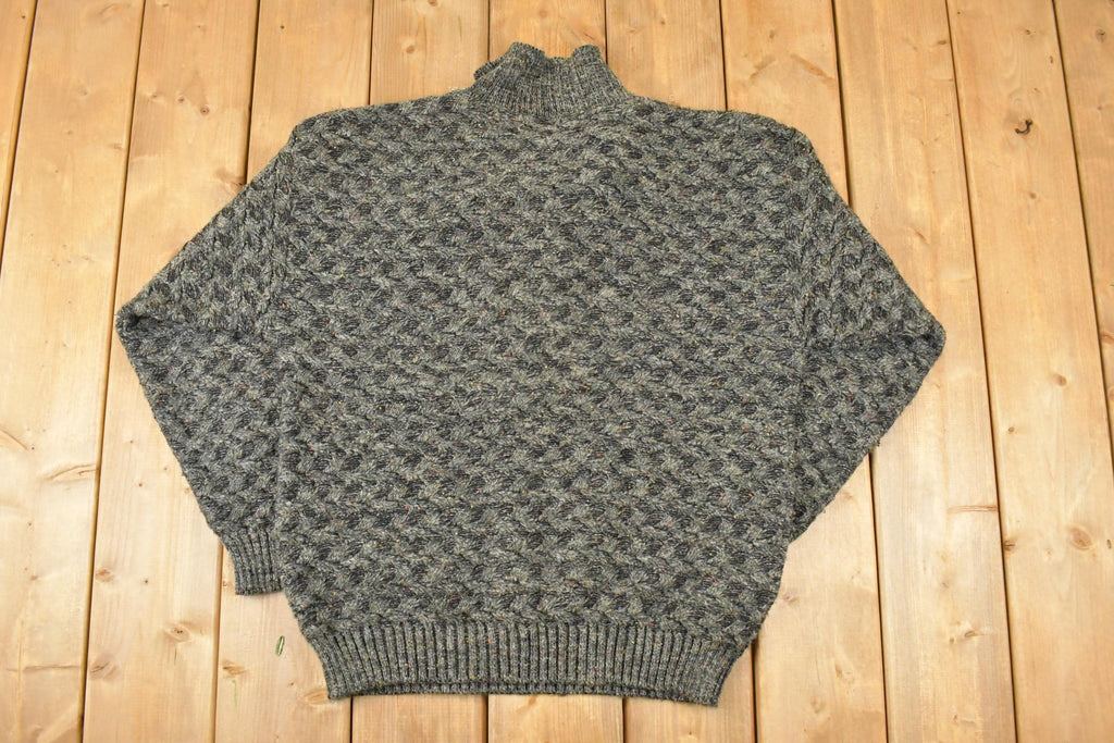 Vintage 1990s Alain Dan Knit Quarter Button Sweater Mens L /