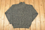 Vintage 1990s Alain Dan Knit Quarter Button Sweater Mens L
