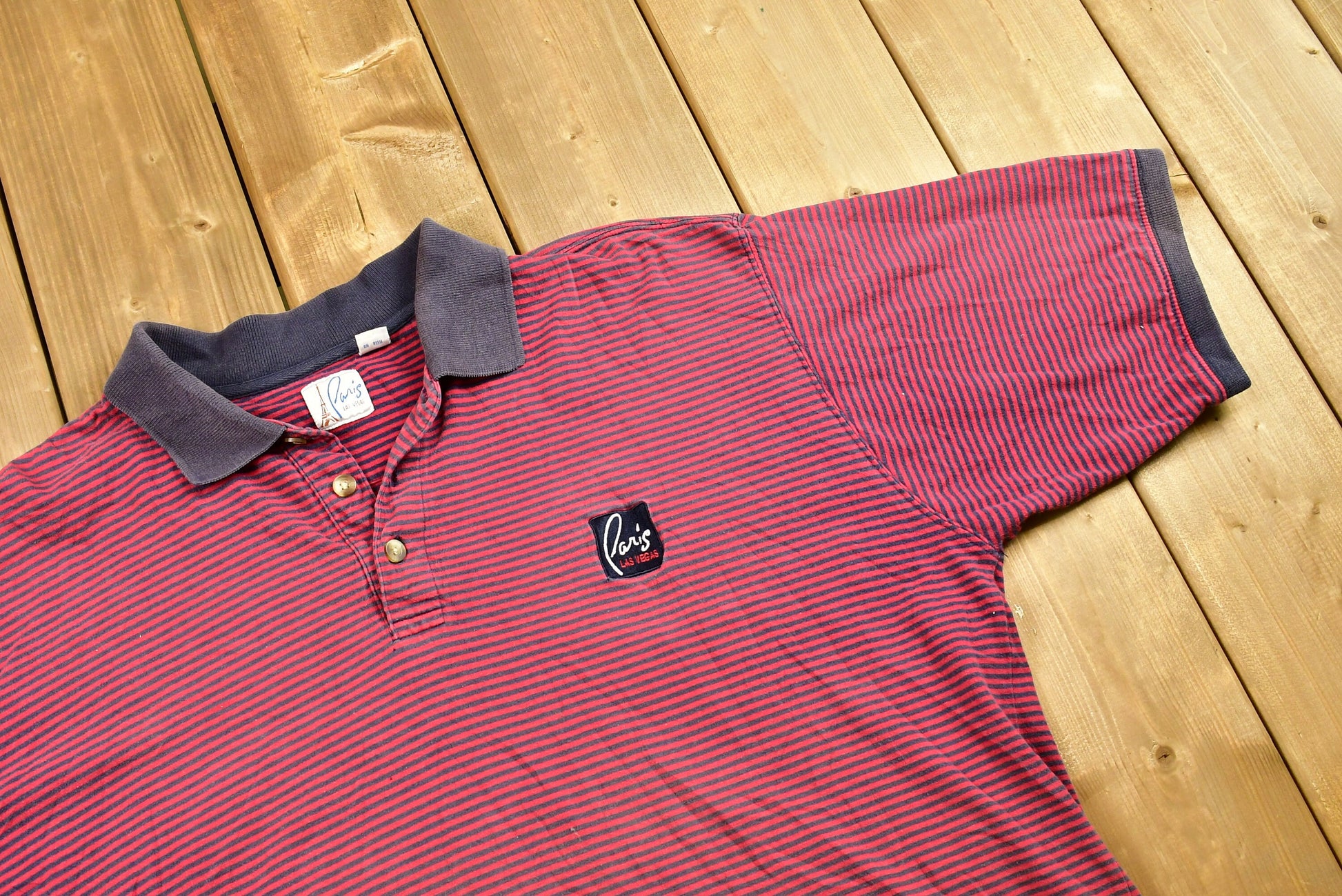 Vintage Striped Short Sleeve Polo Shirt