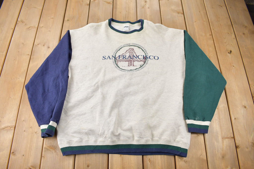 Vintage 1990s San Francisco Golden Gate Bridge Souvenir Crewneck Sweatshirt Made In USA Size XL