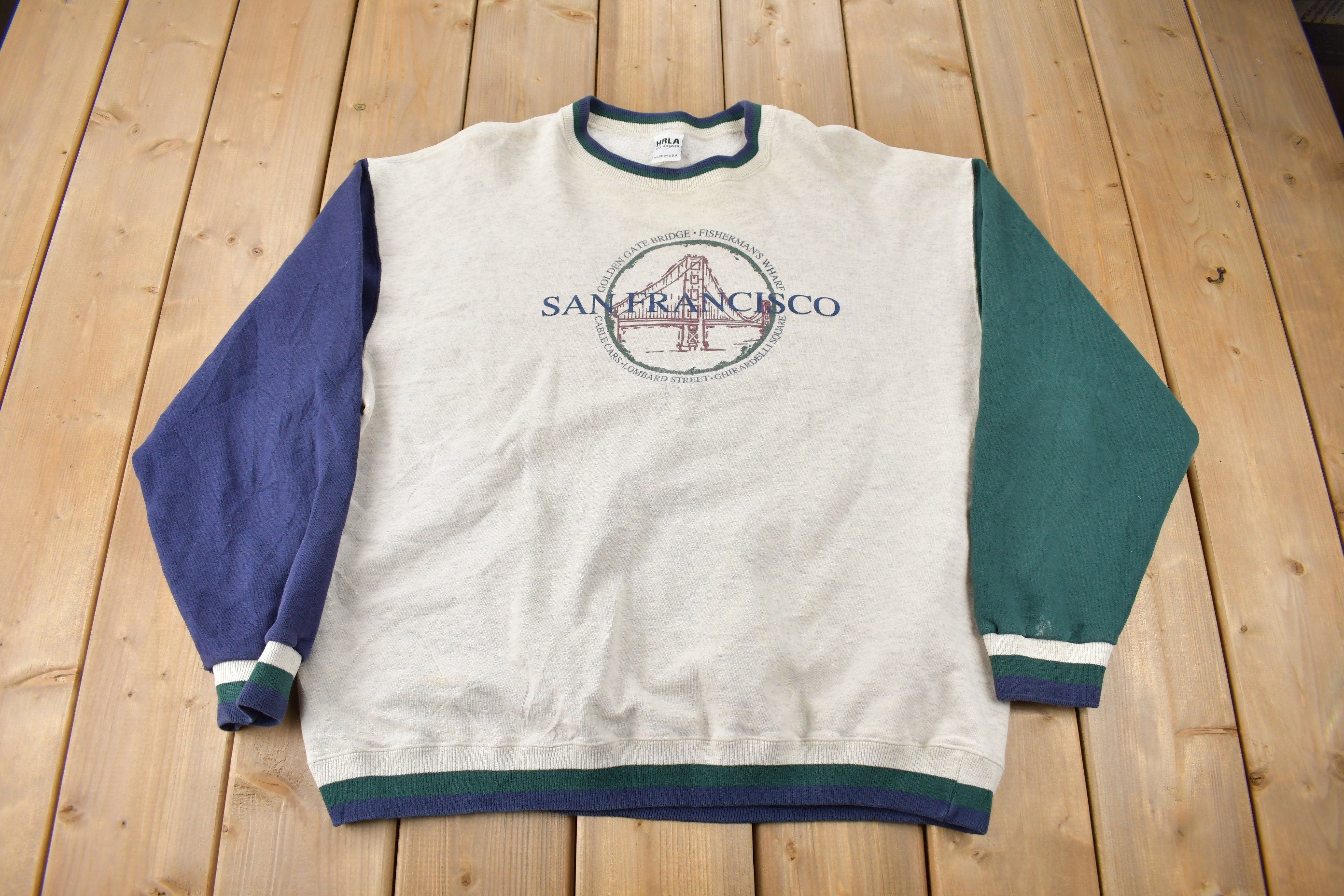 Vintage 1990s San Francisco Golden Gate Bridge Souvenir Crewneck Sweatshirt Made In USA Size XL