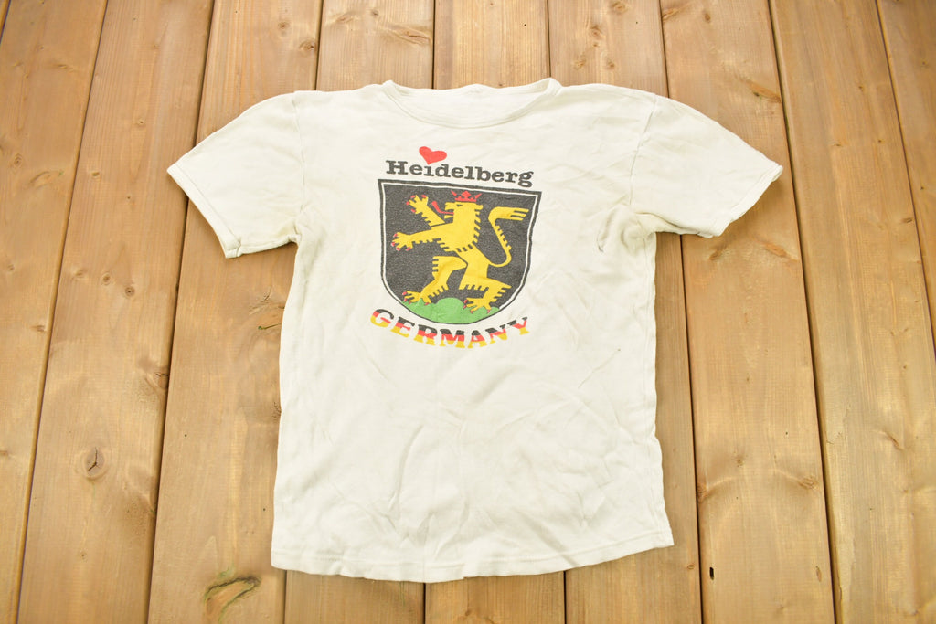 Vintage 1970s Heidelberg Germany Graphic Ringer T Shirt