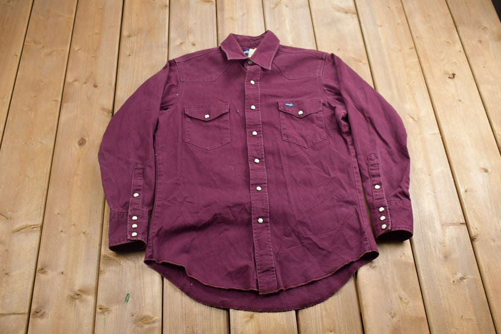 Vintage 1990s Wrangler Western Blank Button Up Shirt