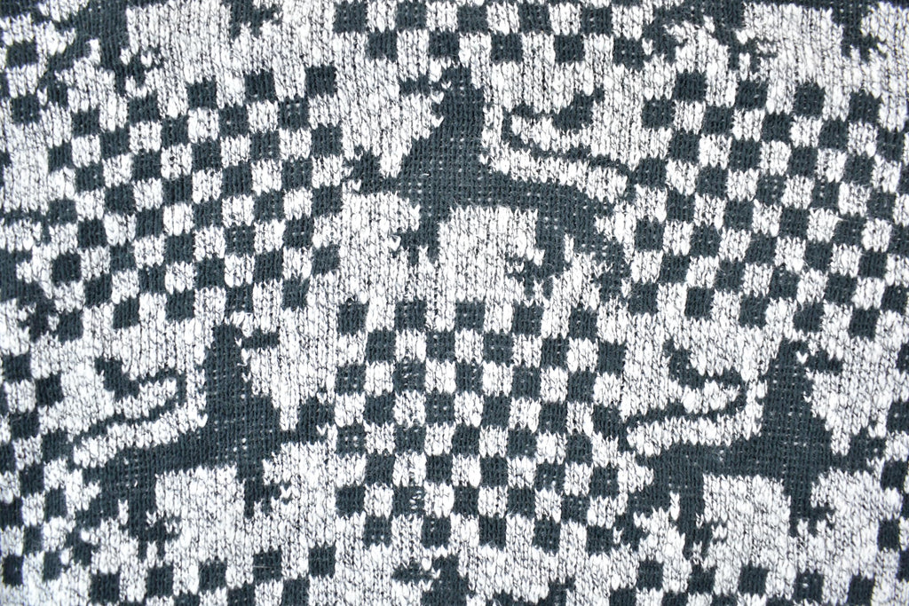 Vintage 1990s Dragon Pattern Knit Collared Sweater  90s Crewneck  Made In USA  Preppy Knit