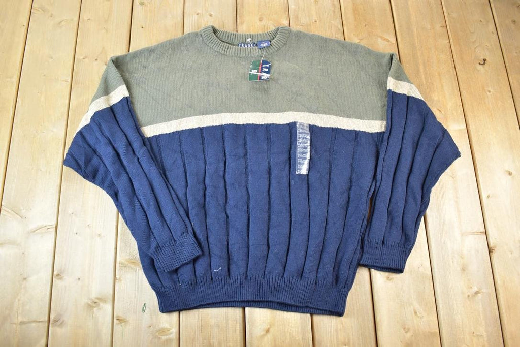 Vintage 1990s Deadstock Trader Bay Knit Abstract Pattern Crewneck Sweater