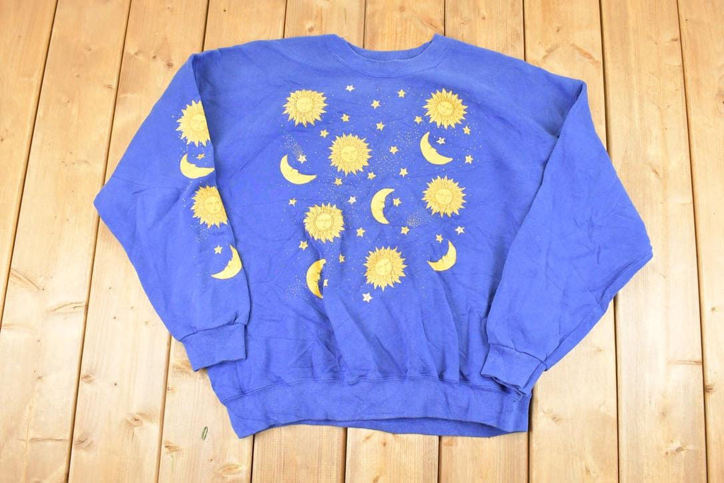 Vintage 1990s Sun and Moon Souvenir Crewneck Sweatshirt Women's L