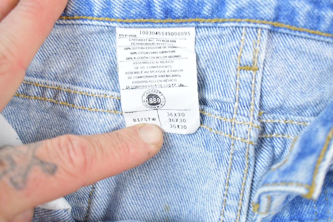 Vintage 1990s Carhartt Denim Work Jeans Size 36 x 30