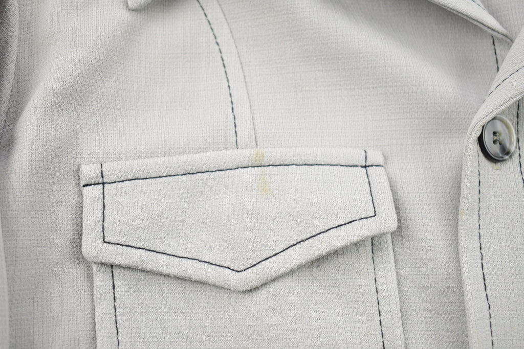 Vintage 1970s Blank Grey Button Up Shirt  1970s Button Up  Vintage Flannel  Basic Button Up  Vintage Button Up  70s Shirt
