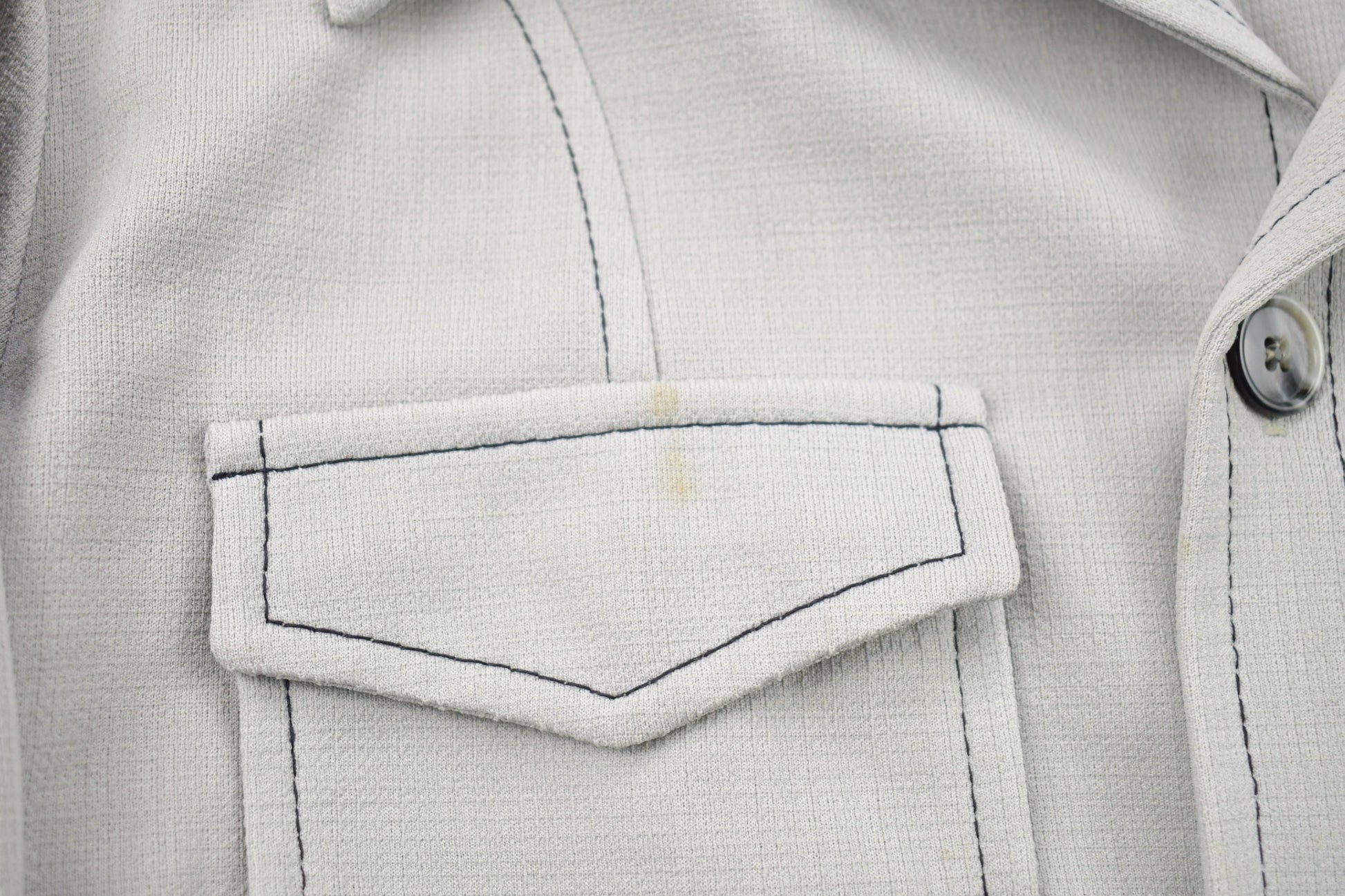 Vintage 1970s Blank Grey Button Up Shirt  1970s Button Up  Vintage Flannel  Basic Button Up  Vintage Button Up  70s Shirt