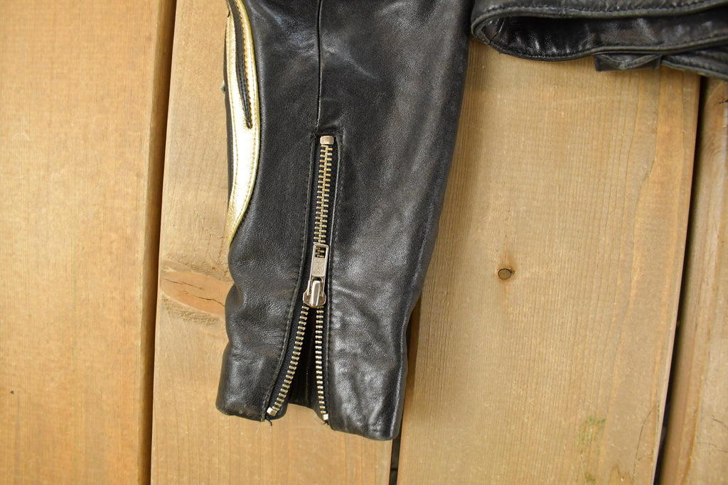 Vintage 1980s Michael Hoban North Beach Motorcycle Leather Jacket Women's XS-S