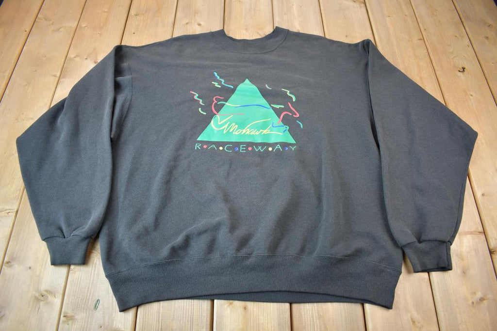 Vintage 1990s Mohawk Raceway Crewneck Sweatshirt Made In USA