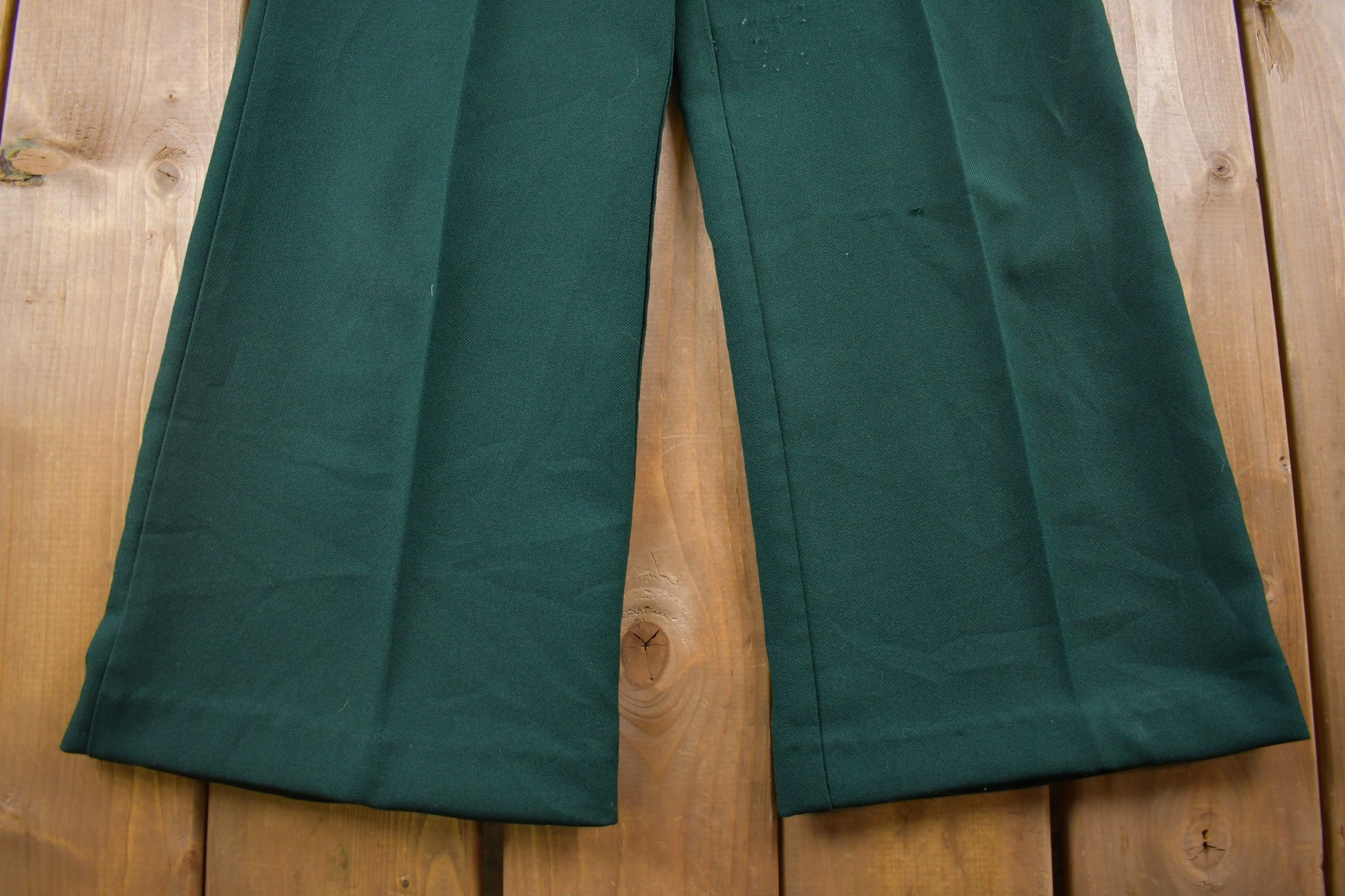 True Vintage 1970's Bellbottoms Green Pants 24 x 25