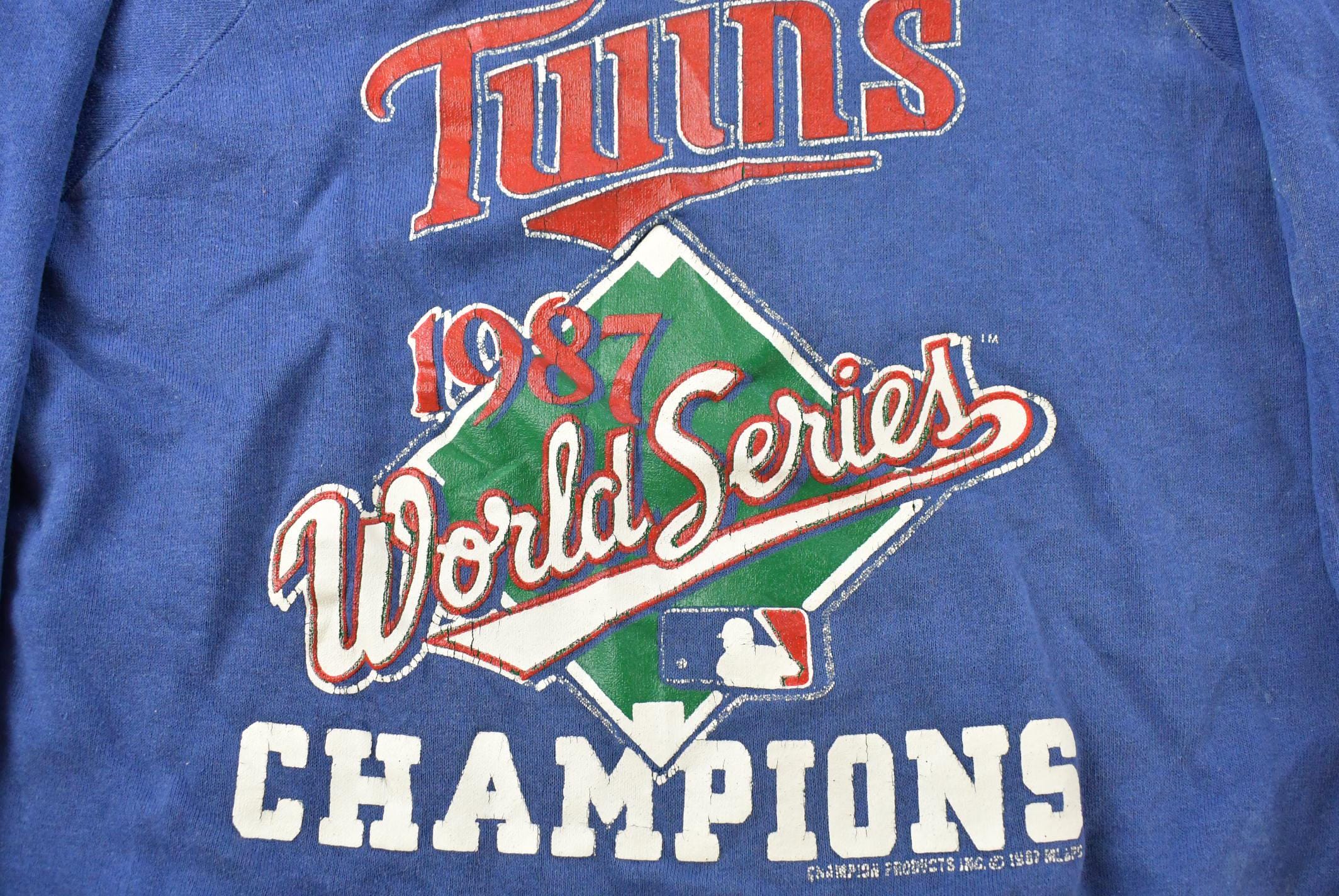 Vintage 1987 Minnesota Twins World Series Champions MLB Crewneck Sweatshirt Men's M