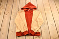 Vintage 1990s Dunlop Sportswear Red and Tan Blank Zip Up Hoodie