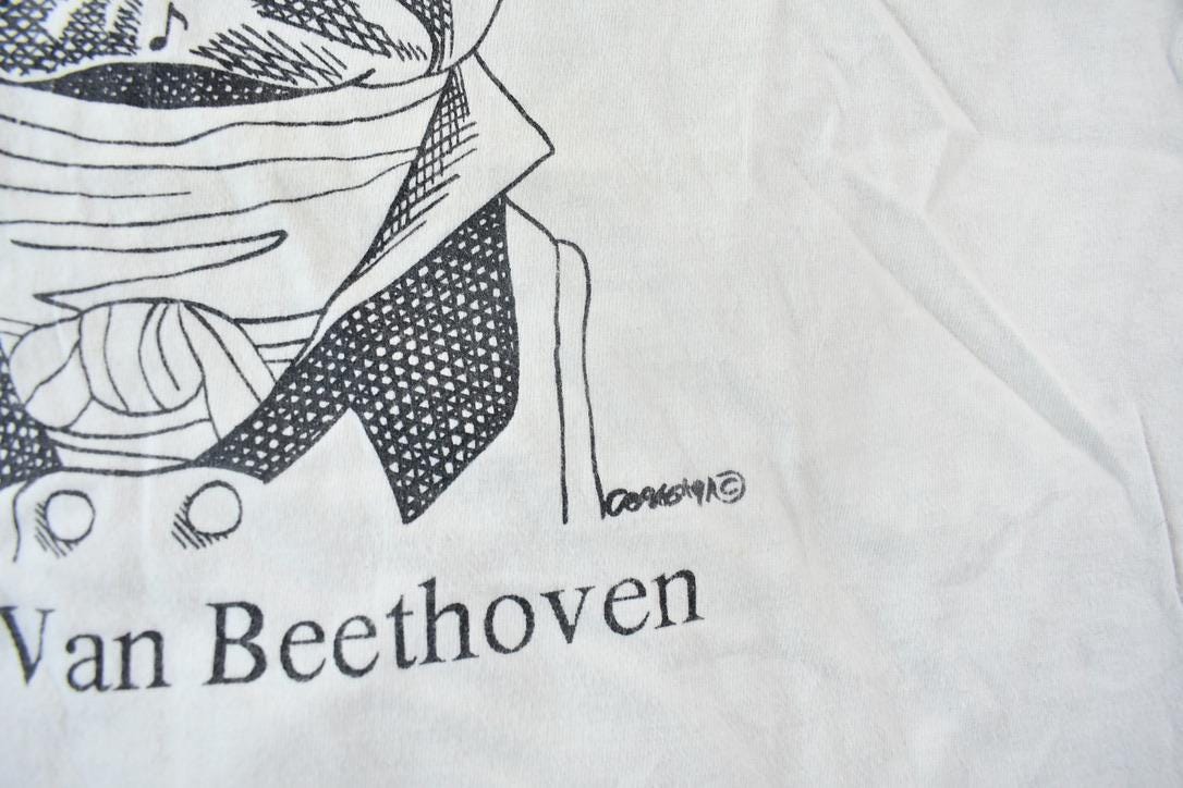 Vintage 1990s Beethoven Classical Music Single Stitch Graphic T-Shirt /