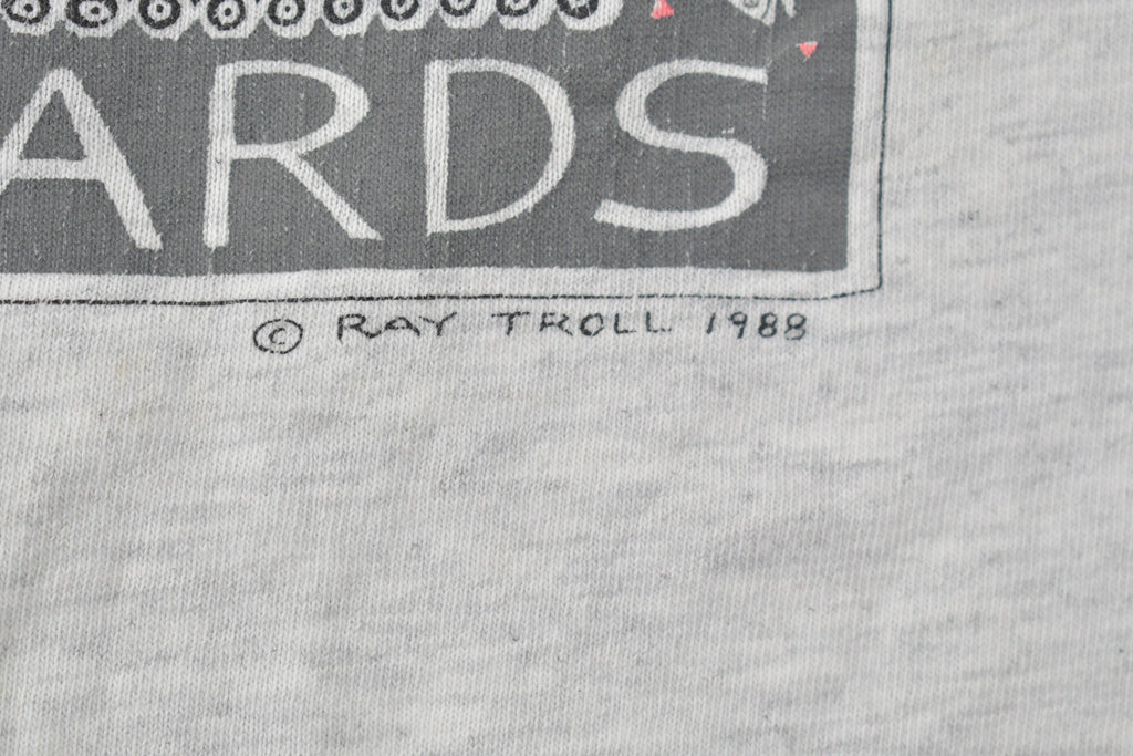 Vintage 1988 Bass Ackwards Fish Ray Troll Graphic T-Shirt