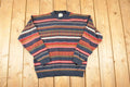 Vintage 1990s R&R Striped Knit Crewneck Sweater Mens L