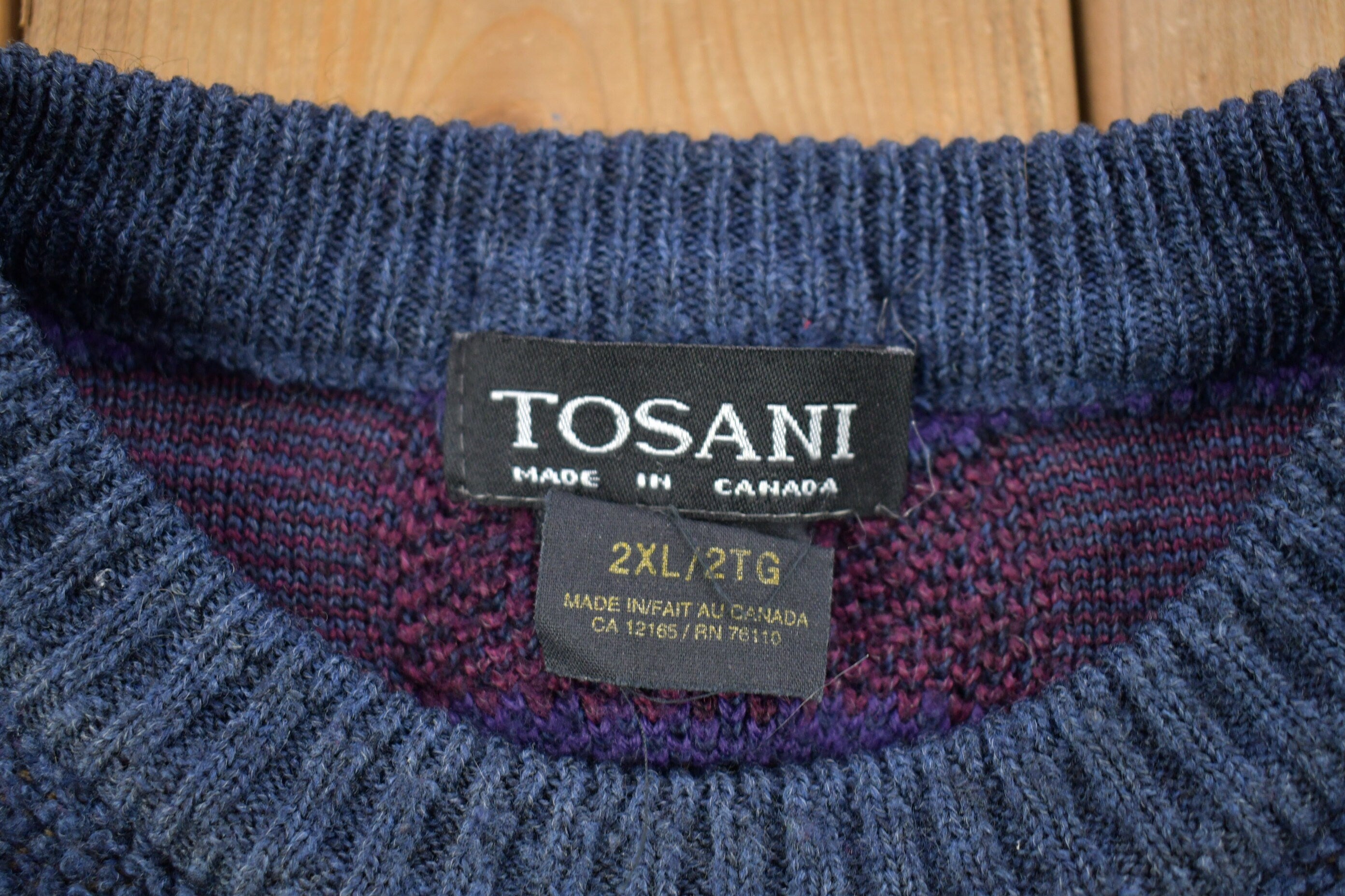 Vintage 1990s Tosani 3D Colored Cable Knit Crewneck Sweater  Vintage 90s Crewneck  Abstract Patterns