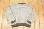 Vintage 1990s LL Bean Wool Knit Abstract Pattern Cardigan Sweater Mens M / 90s Knit Crewneck / Vintage Preppy Knits