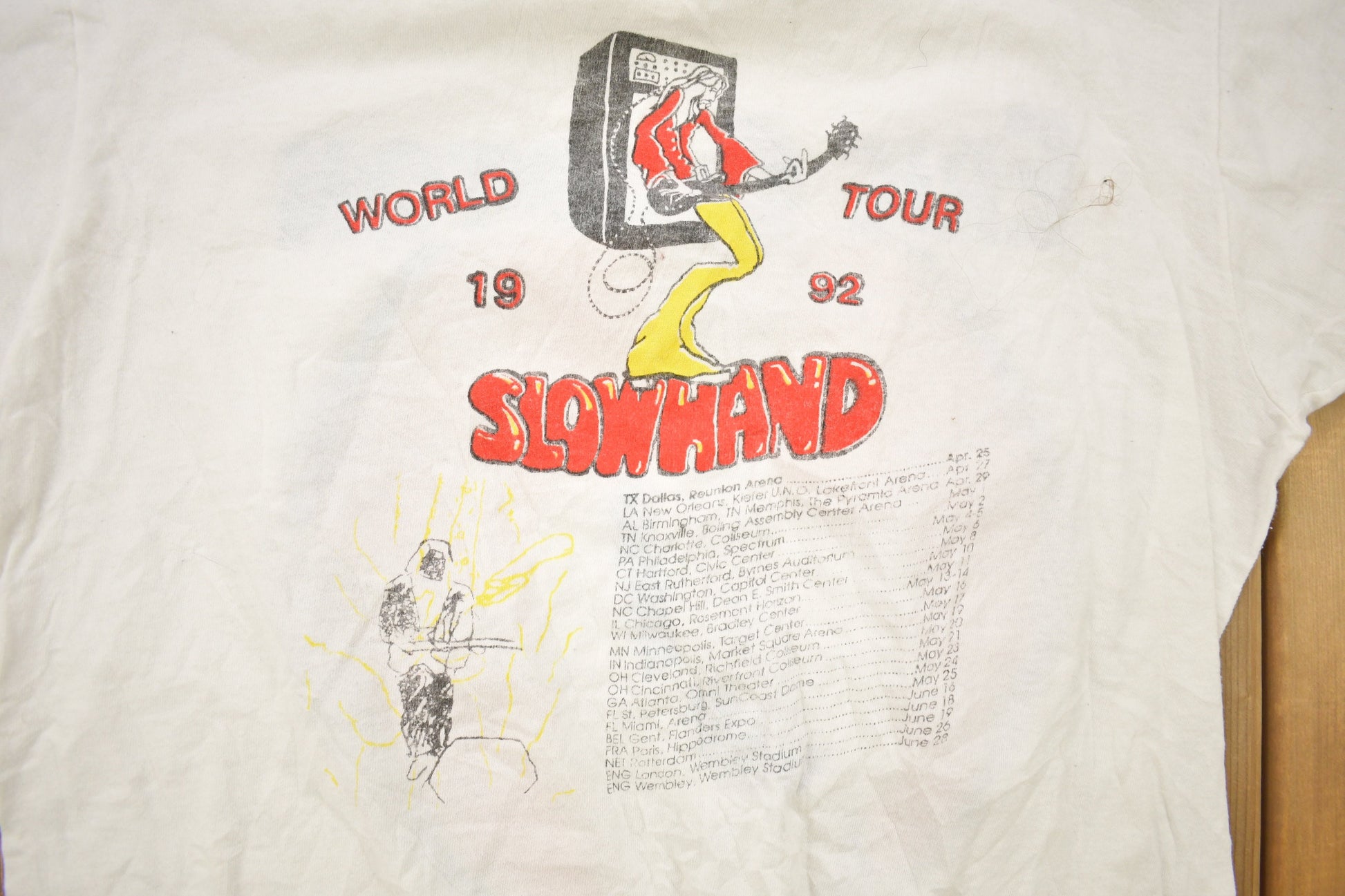 Vintage 1992 Eric Clapton Slow Hand World Tour Band T-shirt