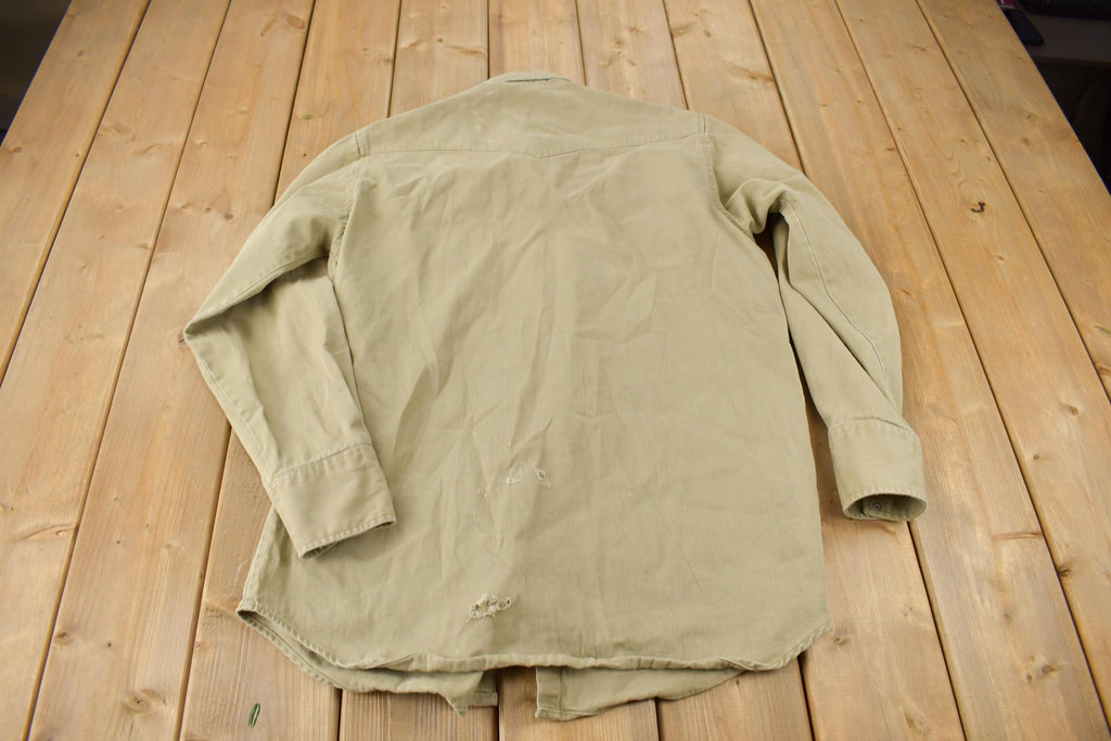 Vintage 1980s Carhartt Beige Snap Button Up Shirt