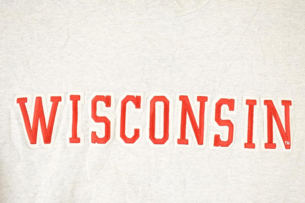 Vintage 1990s Wisconsin Embroidered University Crewneck Sweater Mens L