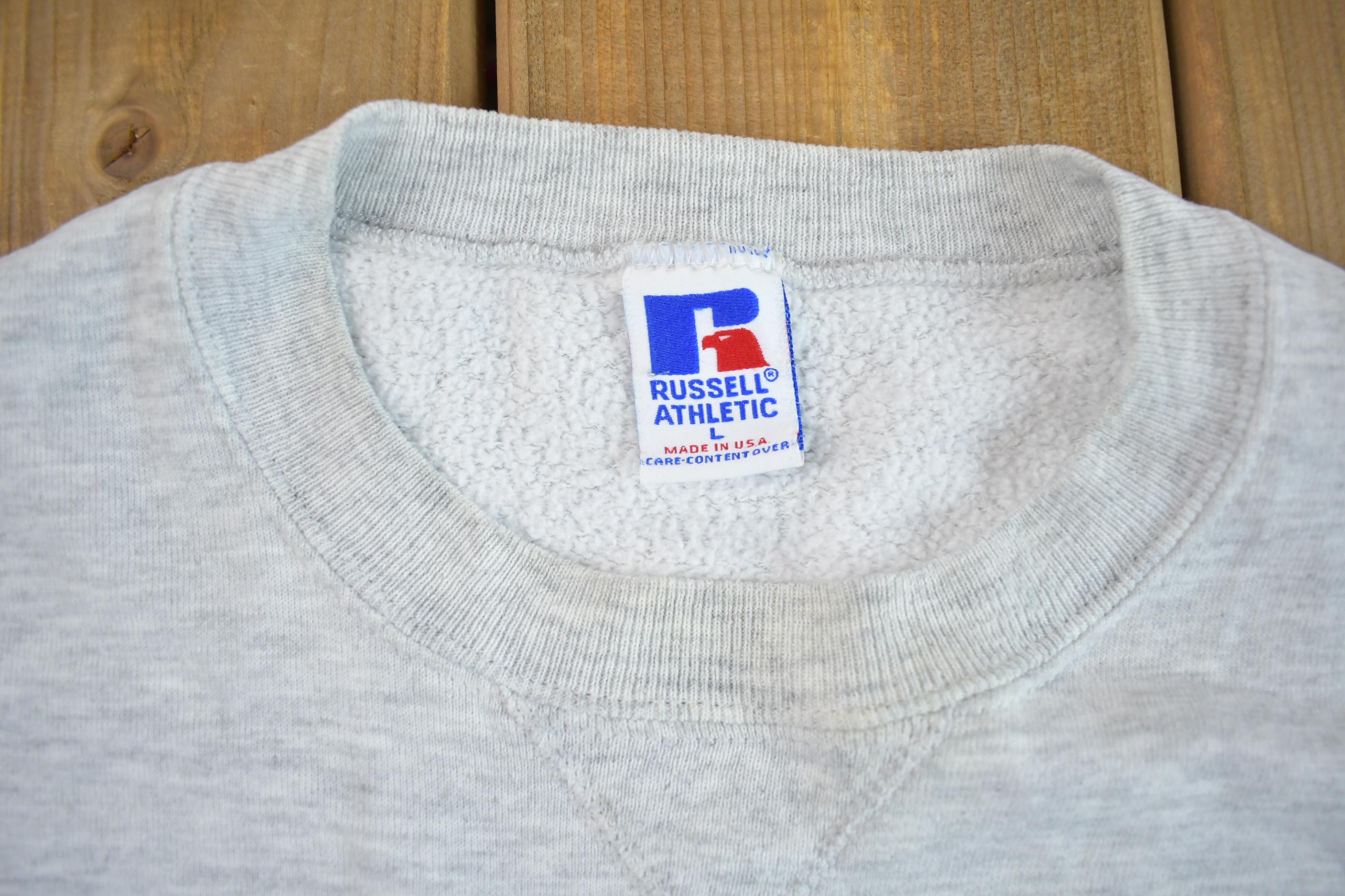 Vintage 1990s Collegiate Russel Crewneck Sweatshirt Made In USA