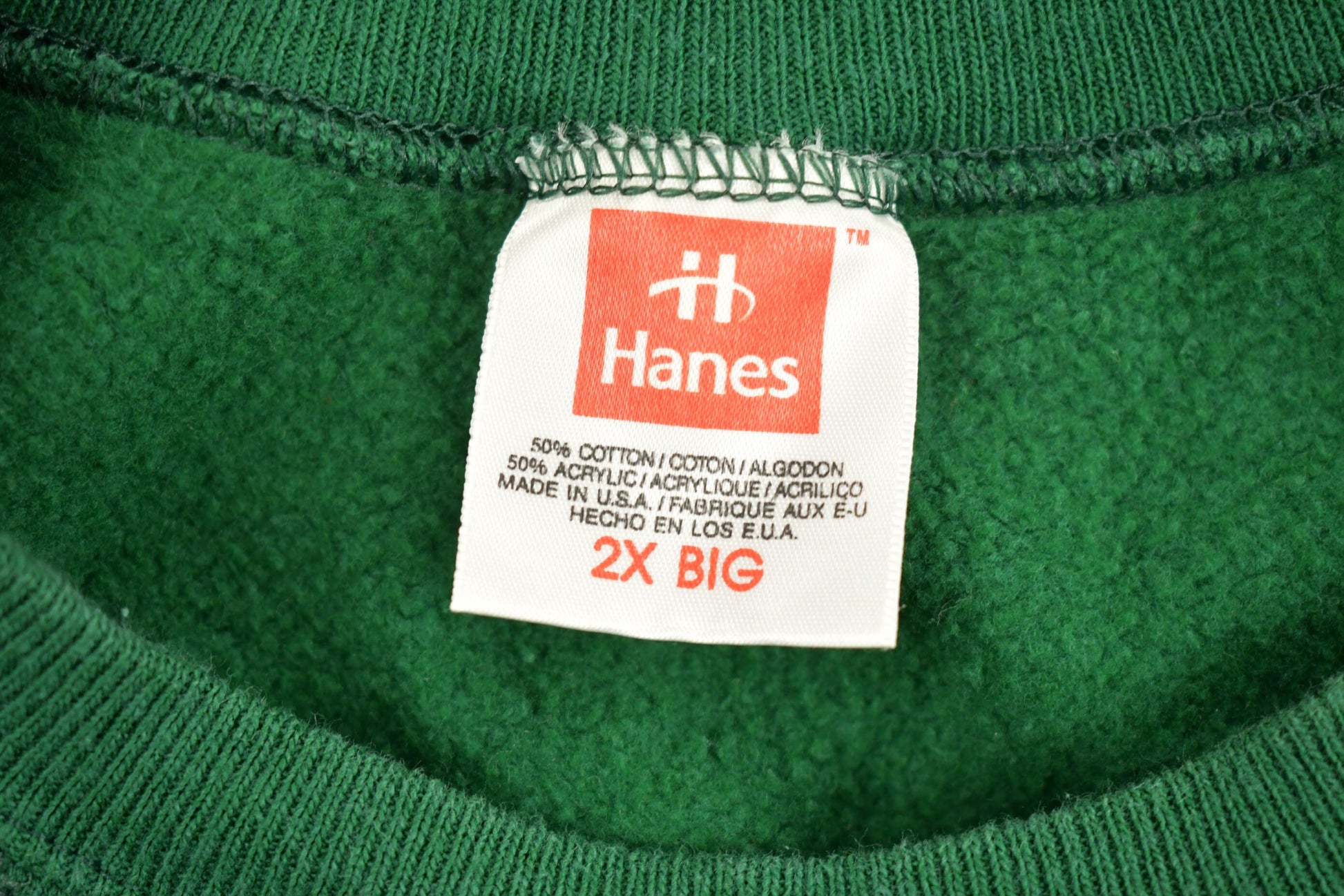 Vintage 1990s Blank Green Hanes Crewneck Sweatshirt