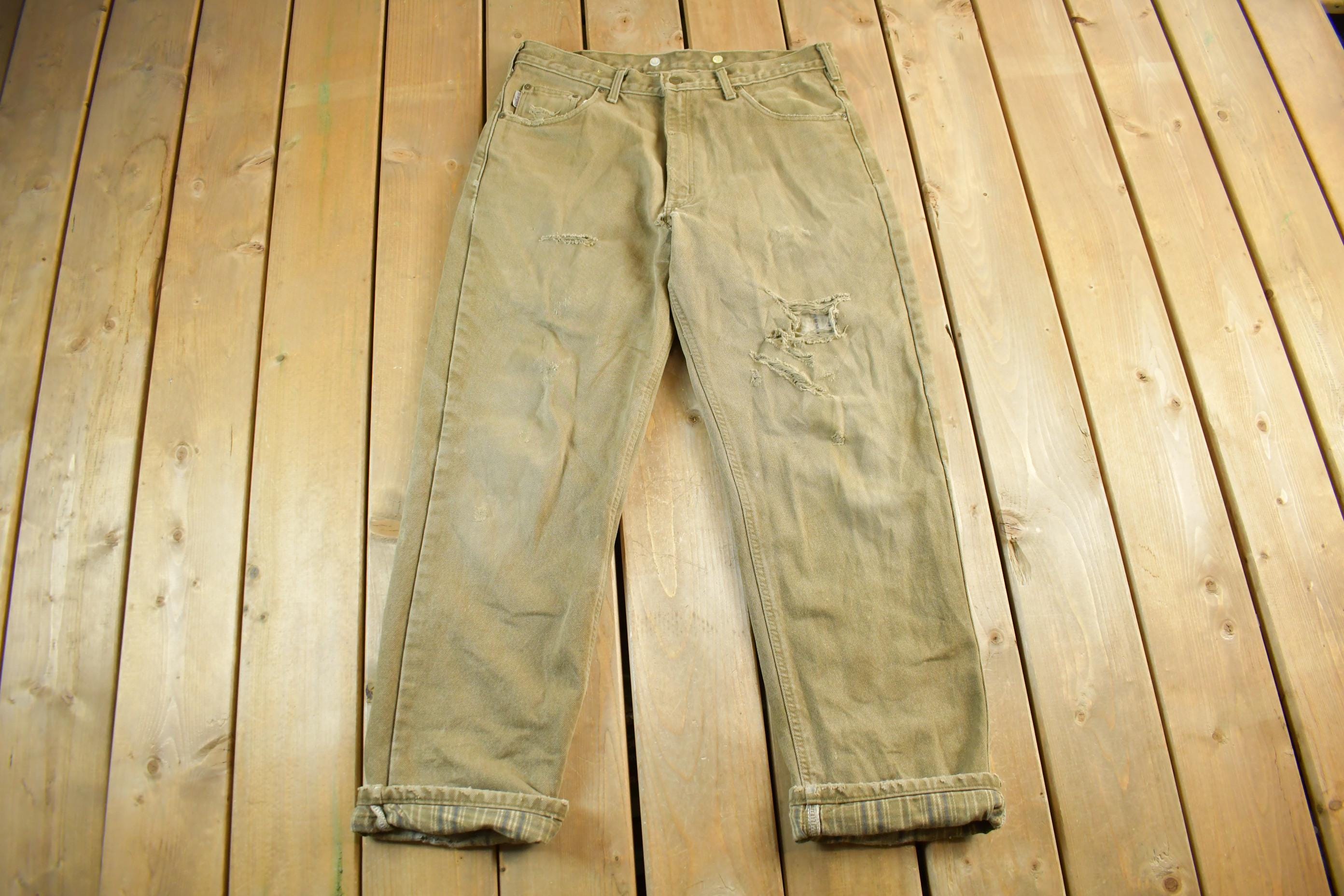 Vintage 2000s Carhartt Lined Carpenter Work Denim Jeans Men's 34 x 31